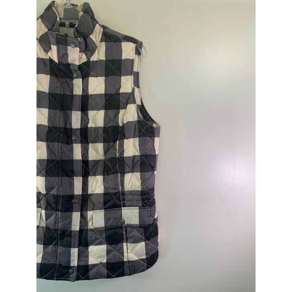 TALBOTS Women’s Plaid Down Quilted Puffer Vest / Size: Medium - Picture 5 of 12